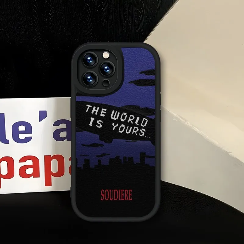 The World Is Yours Scarface Phone Case Black For IPhone 14 11 13 12 Pro Max Mini Xs X Xr 7 8 Plus SE2020 Leather Soft Coque