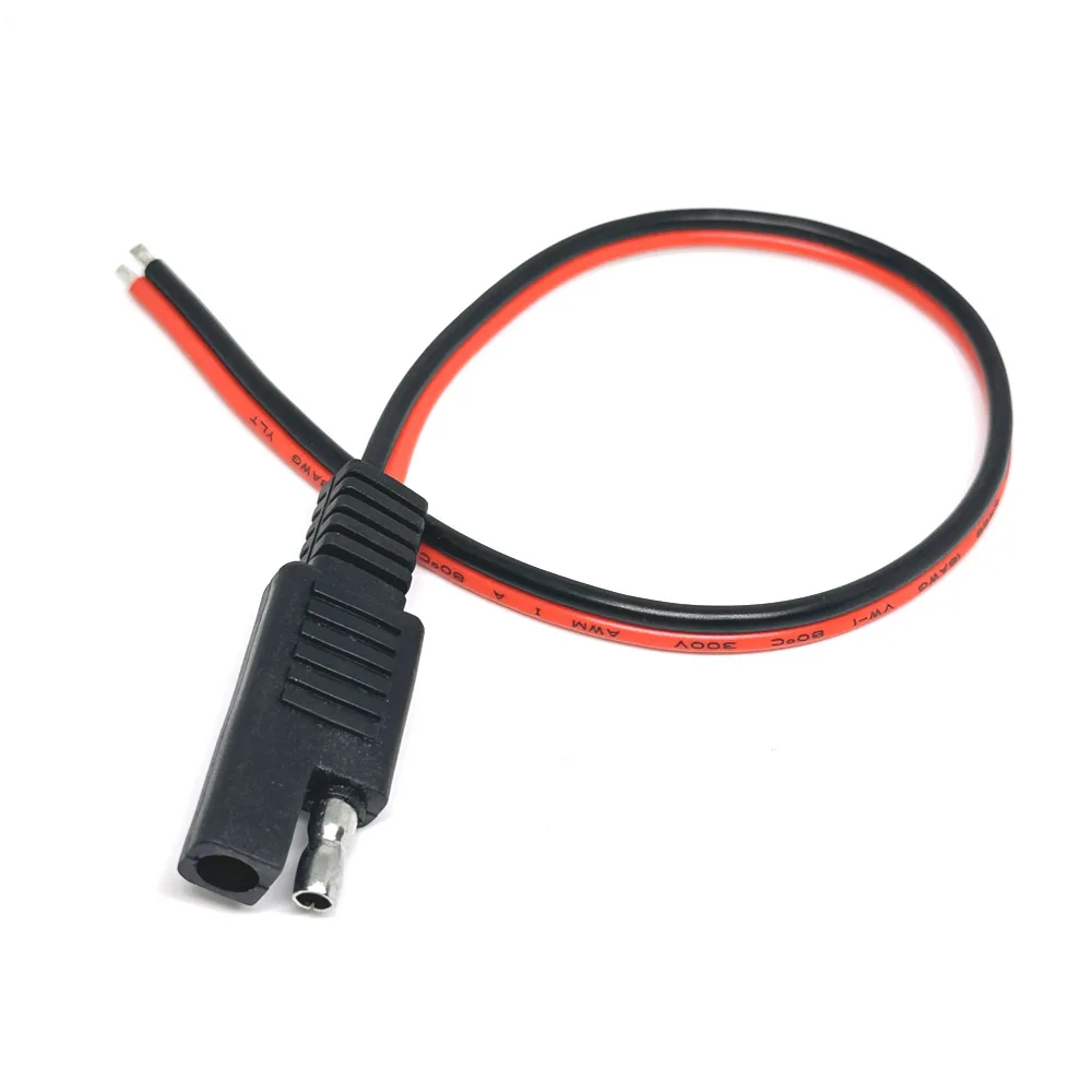 SAE Single Ended Extension Cabl 18AWG SAE Quick Disconnect Plug Cable 10A for Automobile and Solar Panel Connect