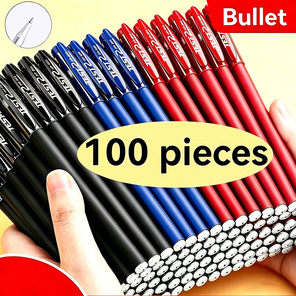 20-100Pcs Minimalist Gel Pen,  0.5mm Black/Blue/Red Ink Multi-purpose Gel Rollerball Pen For Office, School Student