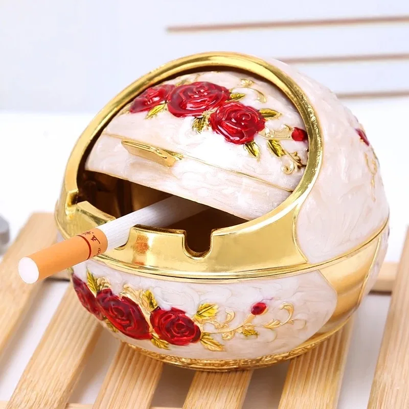 Large Spherical Ashtray Creative Flip Cover Personalized Home Living Room Coffee Table Multifunctional Ashtray Decoration