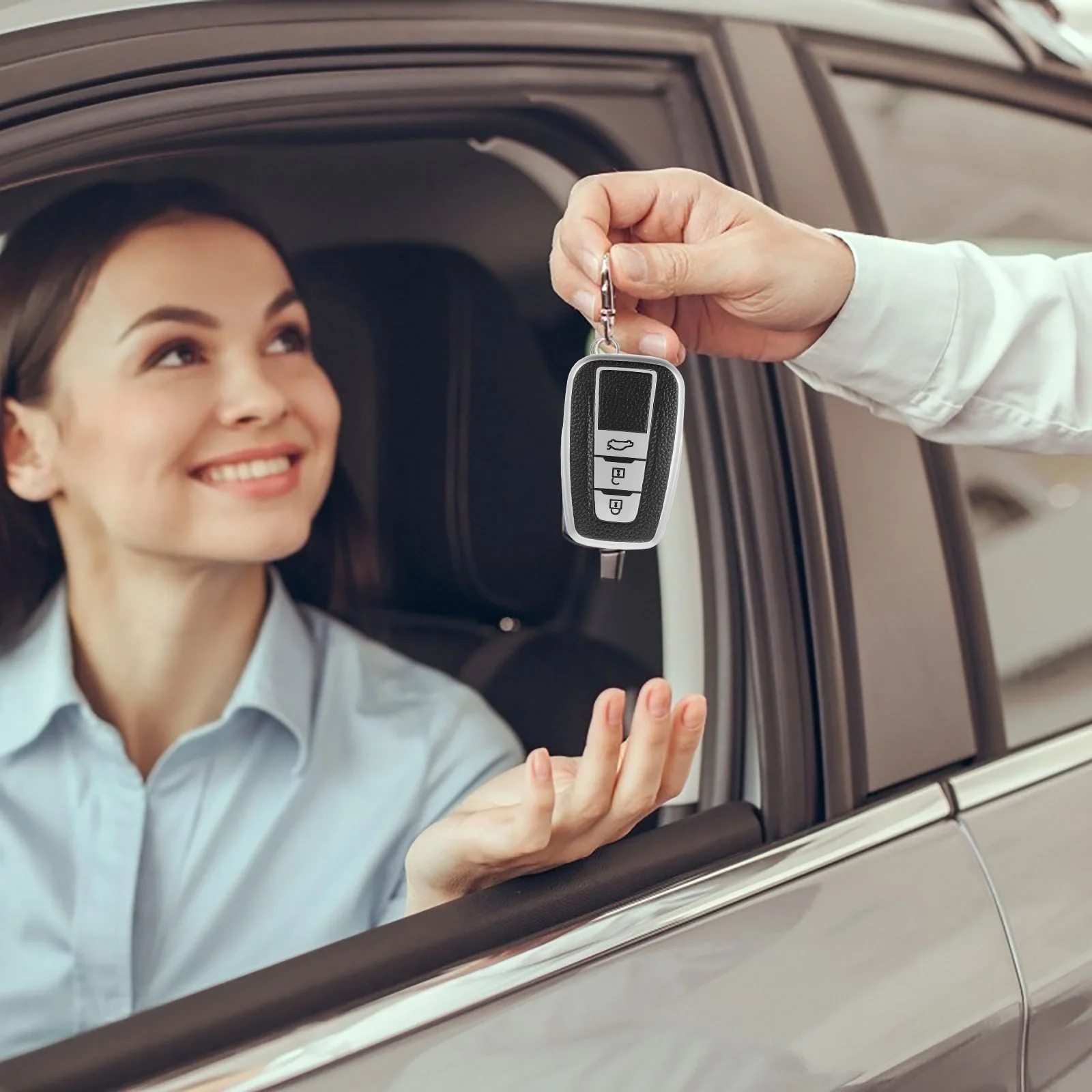 

Car Key Cover TPU Case Holder Keys Fob Protective Shell Bracket Full Enclosure Compatible Design Scratch Resistant