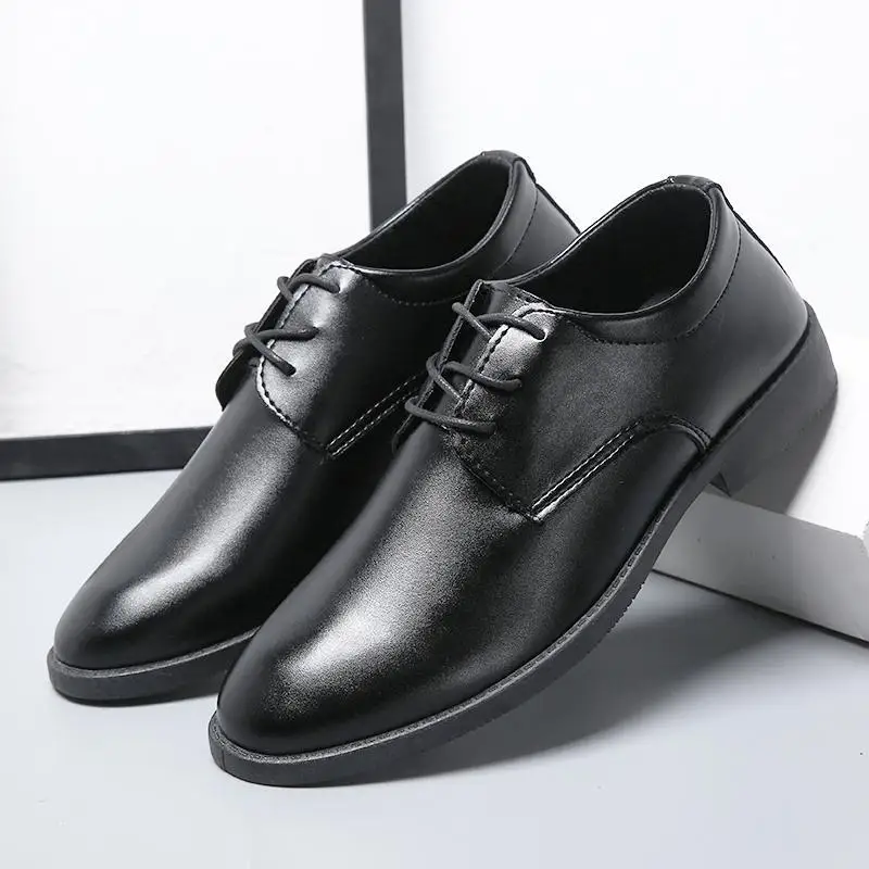 Chaussures en cuir Derby de luxe pour hommes, chaussures à plateforme vintage, chaussures de travail d'affaires, chaussures basses à lacets, chaussures de mariage décontractées, chaussures de gentleman