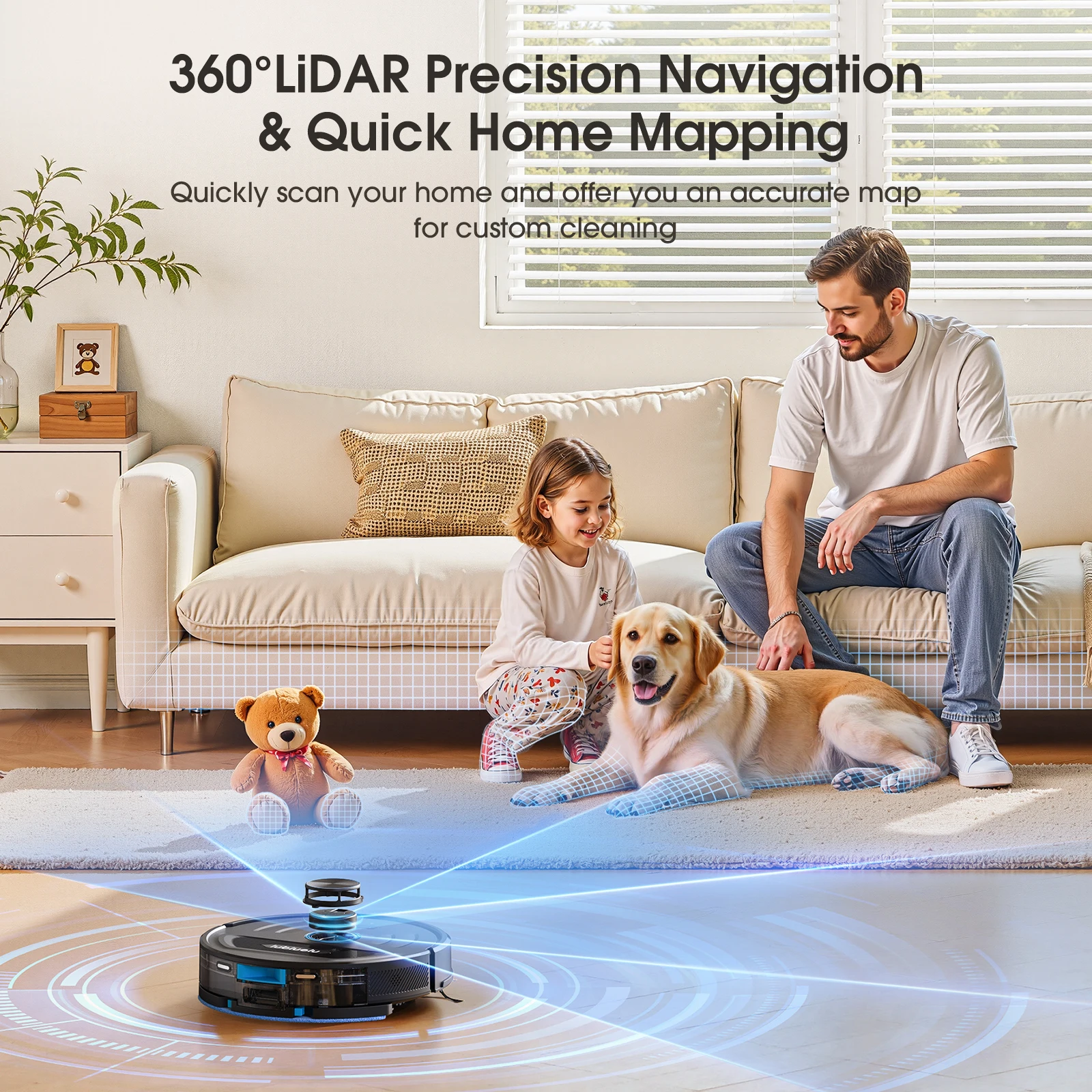 Picture 4: Lubluelu L20Max Self-Emptying 3-in-1 Robot Vacuum Mop - 6000Pa Suction LiDAR Navigation Large Dust Bag Hands-Free 120min Runtime