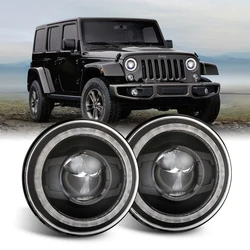 7Inch LED Headlight 12V DRL Led Lights For Car Accessories Amber Turn 7'' Car Led Headlamp For Lada Niva Jeep Wrangler JK CJ TJ