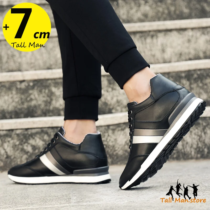 Sepatu Lift pria, sneaker Lift tinggi, Sol dalam penambah tinggi, ukuran Plus 37-44