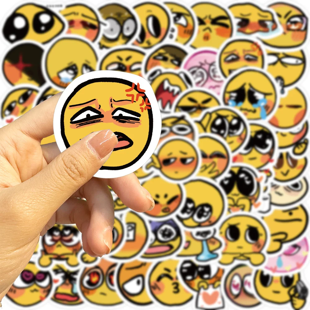 60pcs Cartoon Expression Emotional Stickers For Scrapbook Laptop Stationery Graffiti Cute Sticker Scrapbooking Supplies Vintage