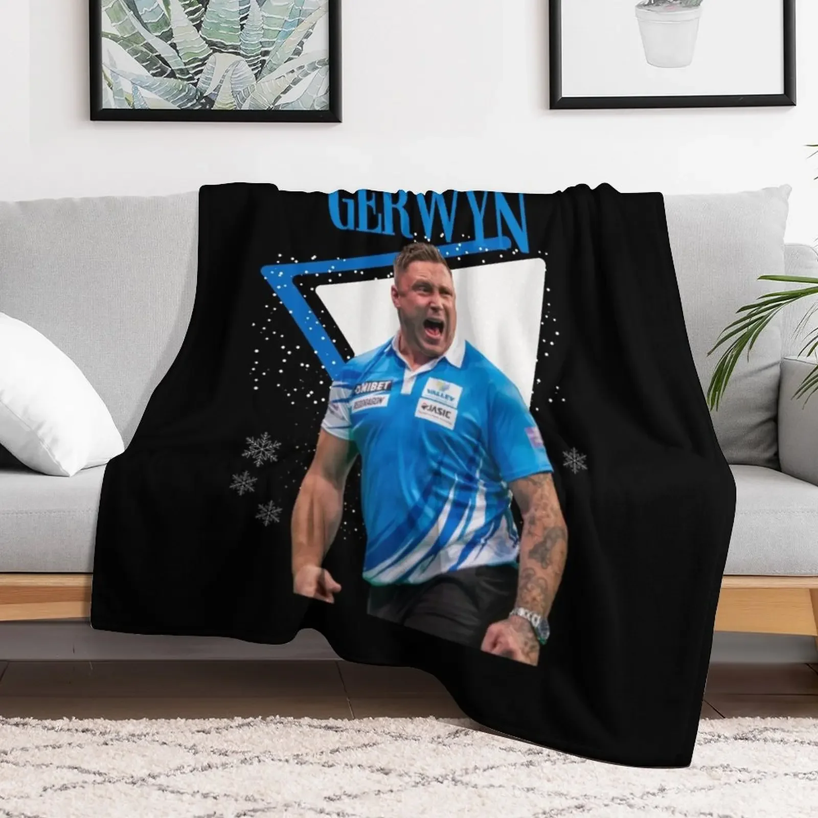 Gerwyn price Darts -Wales The Iceman Darts PDC 2022- the ice man Gerwyn price Throw Blanket Furrys Furry Blankets