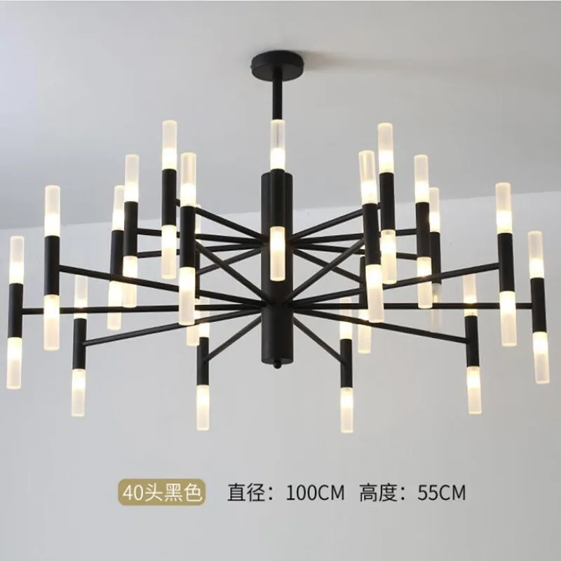 

Gold/Black Design G4 led Chandelier Lamp Modern Tube Lustre hanging lamp for living sitting room loft Art Suspended Lamps