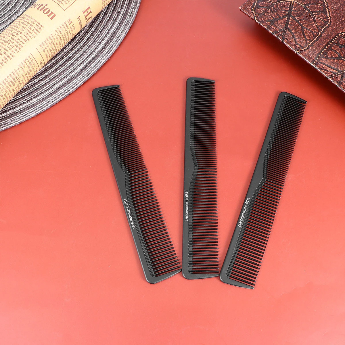 

10pcs Hairdressing Comb Styling Tool Dual Purpose Salon Black Durable Long Lasting Scalp Massage Comfortable Family Barber Shop