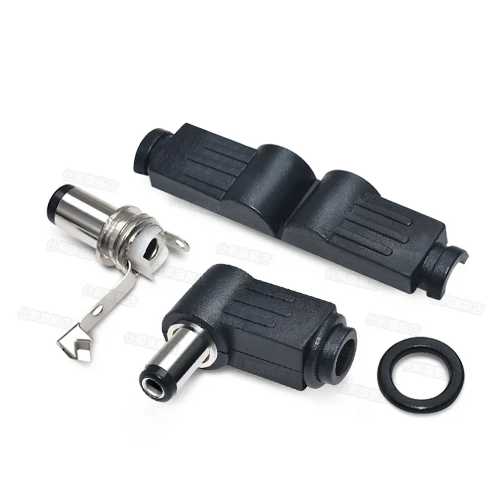 Okablowanie wtyczka zasilania DC assem DC5.5 * 2.5 5.5*2.1 4.0*1.7 3.5*1.35 4.8*1.7mm DIY lutowane wtyczka DC łokcia 90 stopni