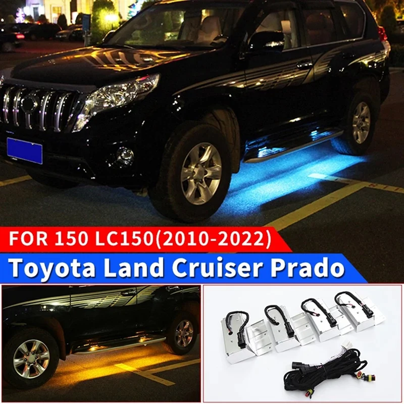 

4Pcs Car LED Door Side Step Running Board Lights For Toyota Land Cruiser Prado FJ 150 2010-2018