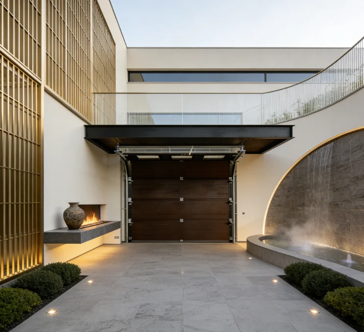 Courtyard Modern Waterproof Automatic Garage Door Large Lift Steel Overhead Motorized Bifold Sectional Garage Door Manufacturer