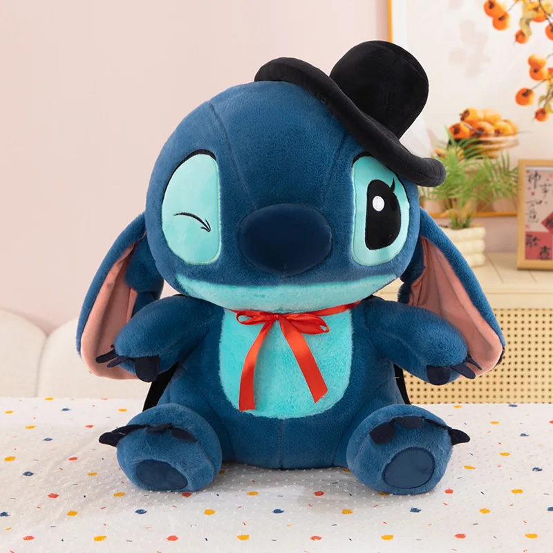 Kawaii Disney knuffel Stitch Cartoon magische pluche pop met cape hoed knuffeldier kinderverjaardagscadeau voor kinderen