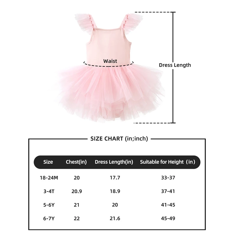 Vestido de Ballet Tutu para Meninas, Leotardos de 1 a 8 Anos, Vestido de Dança Profissional para Crianças, Fantasia de Princesa para Festas