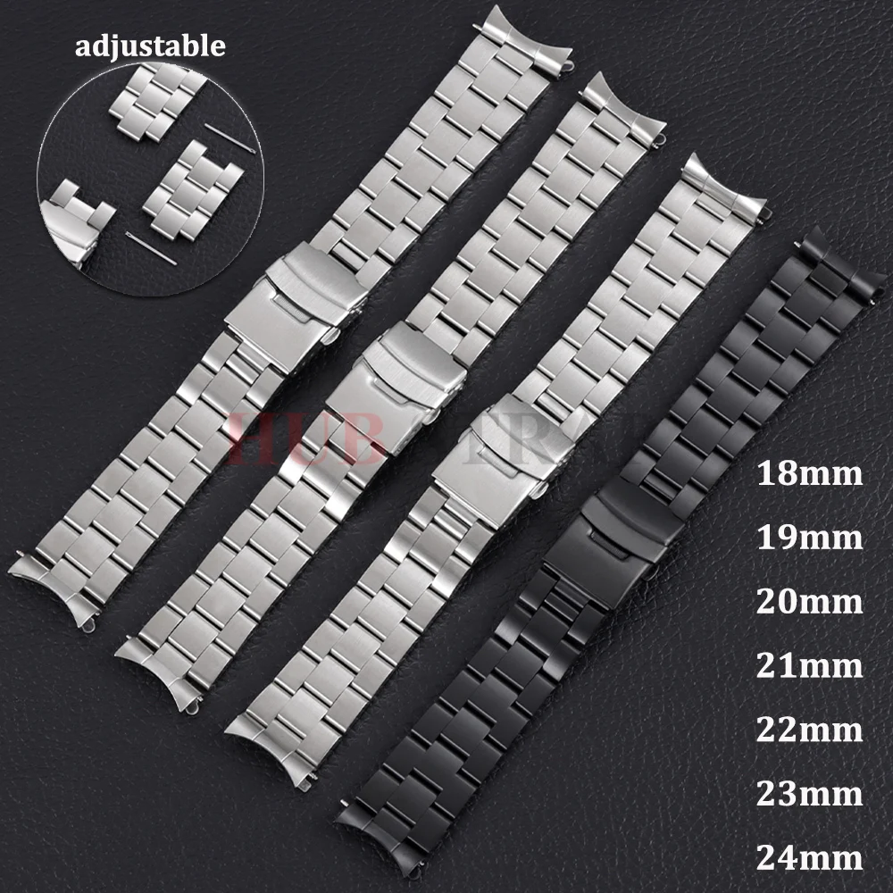 Bracelets de luxe en acier inoxydable massif 18/19/20mm 21mm 22mm 23mm 24mm pour montres Seiko, Jubilee et Oyster – Accessoires pour hommes