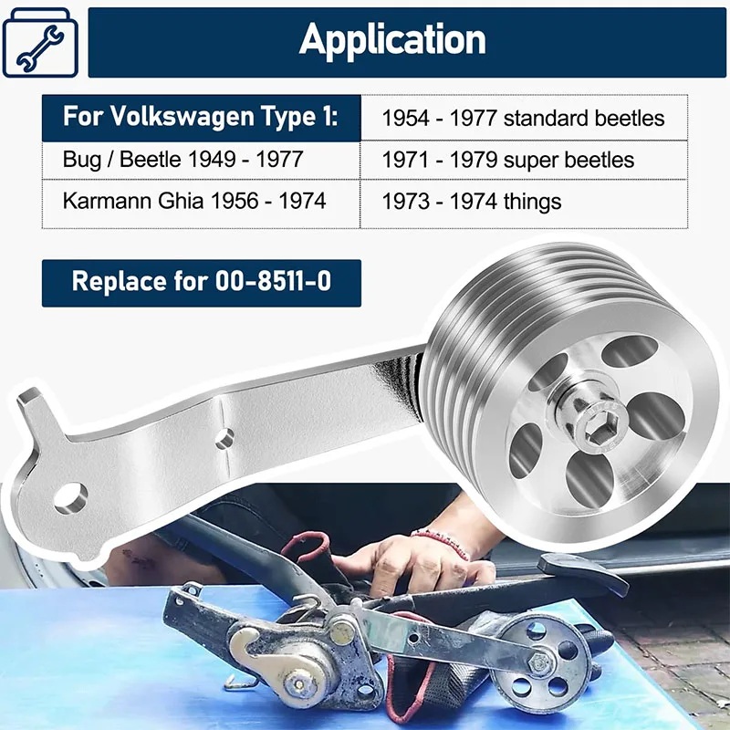 8511 Billet Aluminum Roller Gas Pedal for 1949-1977, Volkswagen VW Type 1 Bug and GHIA Pedal Assemblies, Compatible Dune Buggy