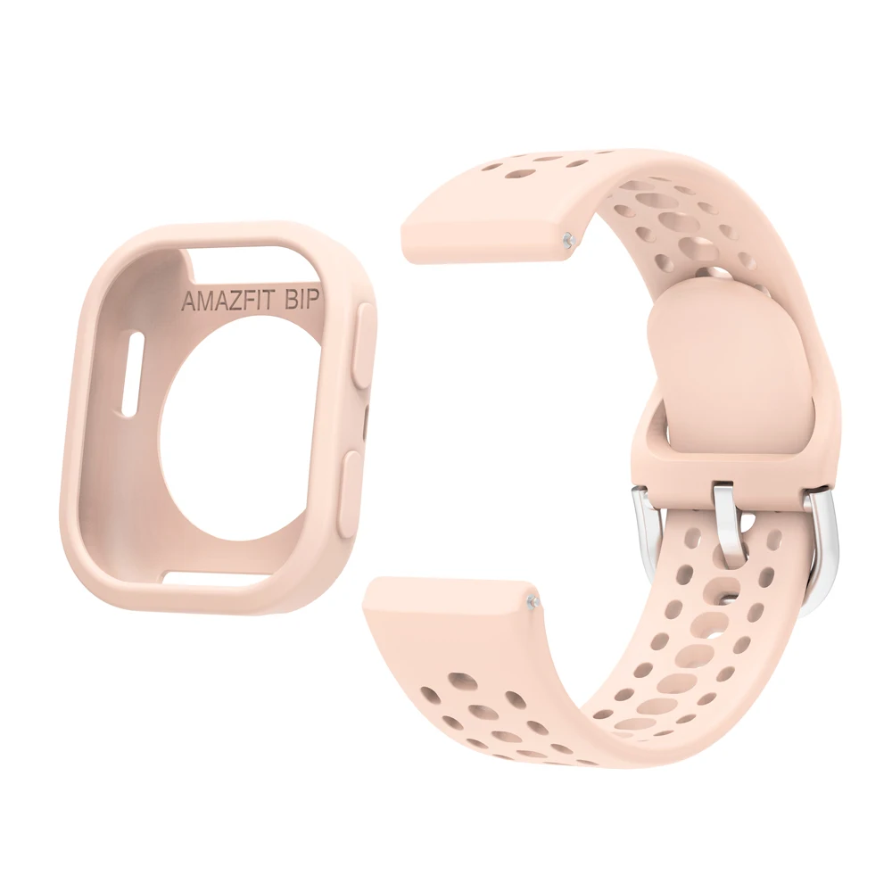 

1 комплект, сменный силиконовый ремешок + чехол для Huami Amazfit Bip 6 Bip6 A2435, защитный мягкий чехол, силиконовый браслет, ремень