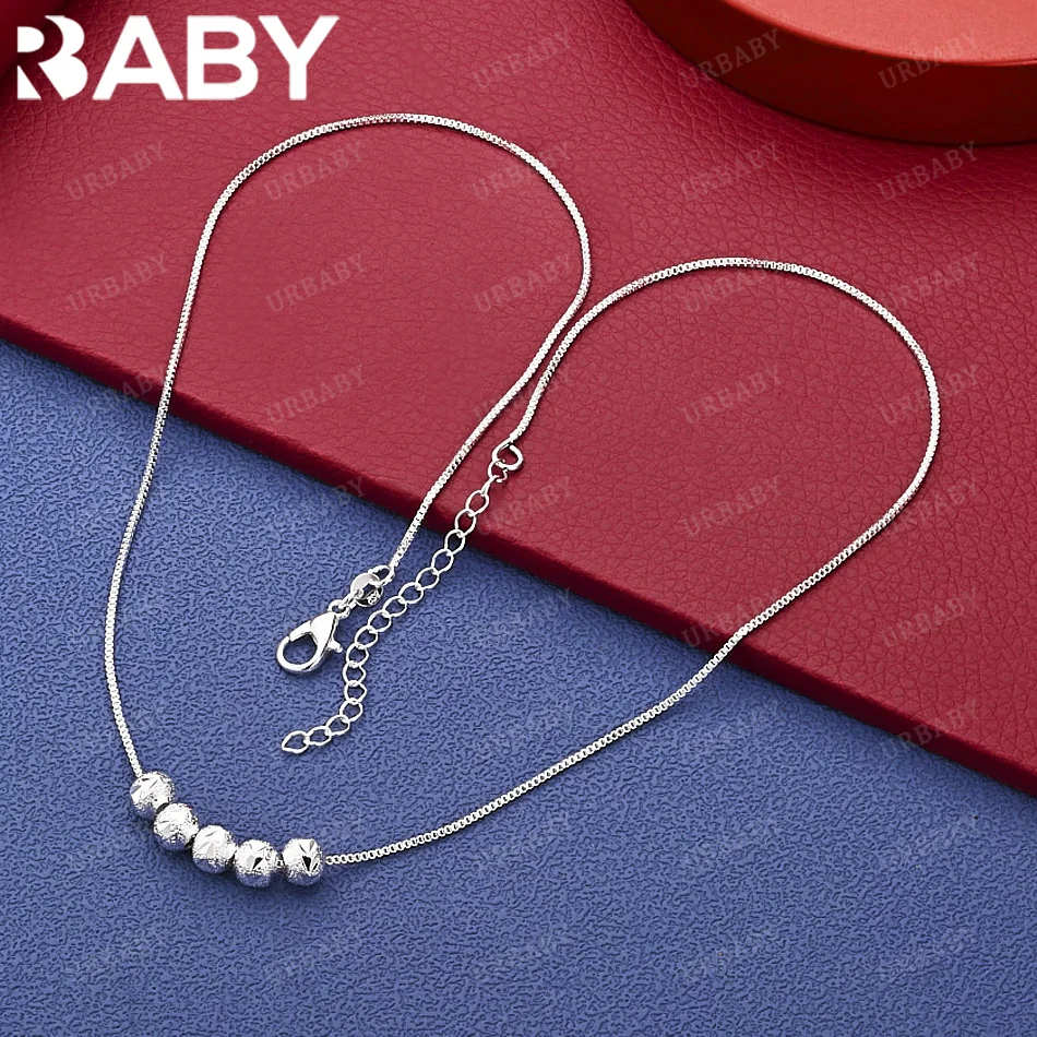 

URBABY 925 Sterling Silver Bead Chain Necklace For Women Creativity Gifts Street All-match Party And Daily Wear