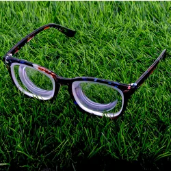 Square Blue Flower Hand Made Eyeframe High Myopia Myopic Myodisc Goc Glasses -11D -12D -13D To -20d