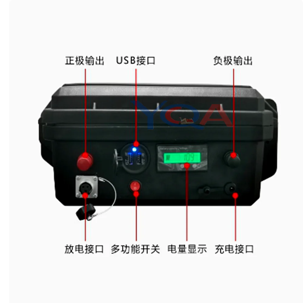 48V 200AH lithium battery pack waterproof lithium battery with bms for rv boat inverter ecooter solar golf cart + 20A Charger