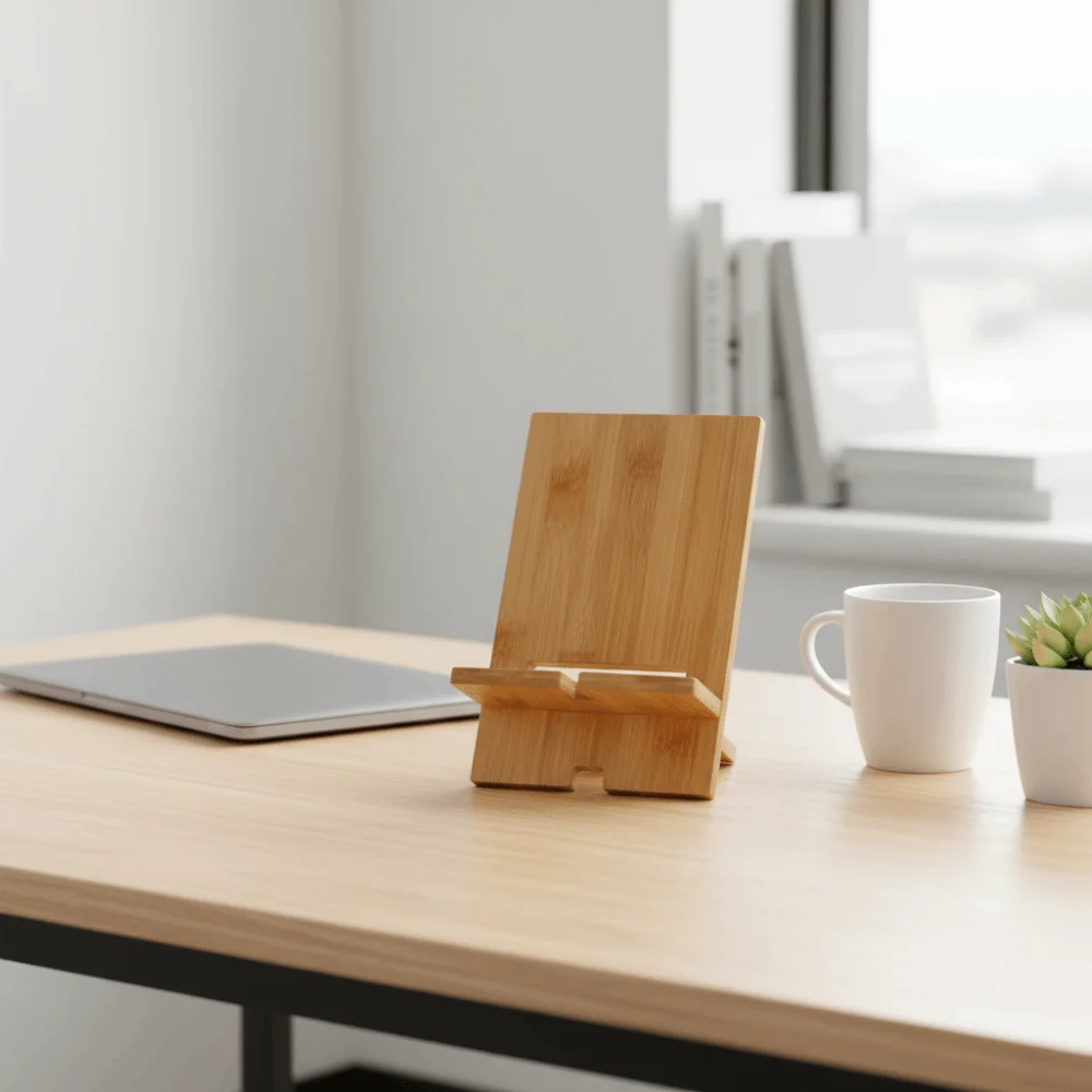 

Solid Wood Bamboo Phone Holder Multi-Functional Multi-Angle Wooden Phone Stand Portable Detachable Tablet Mount Home Office