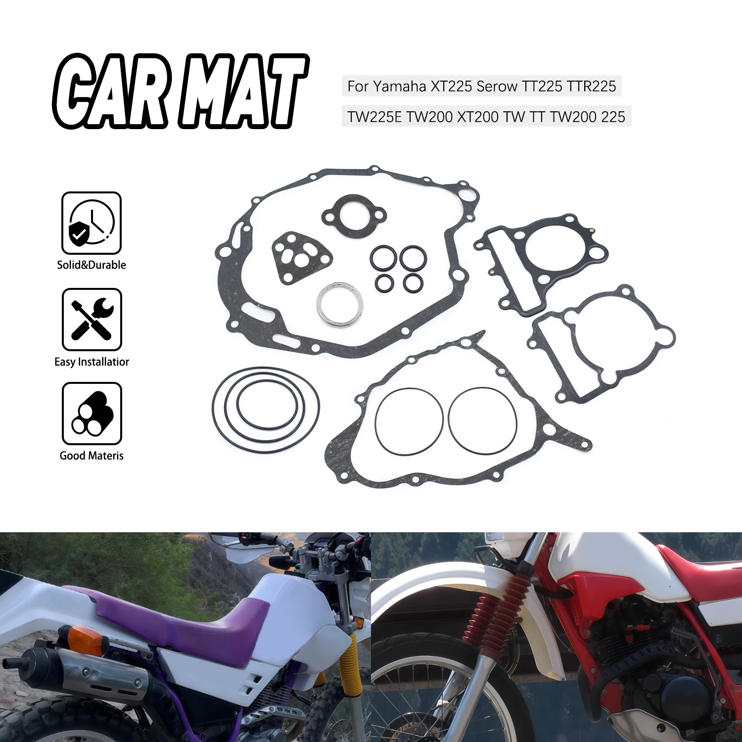 

Motorcycle Complete Cylinder Head Overhaul Seal Gasket Mat Set For Yamaha Xt225 Serow Tt225 Ttr225 Tw225E Tw200 Xt200