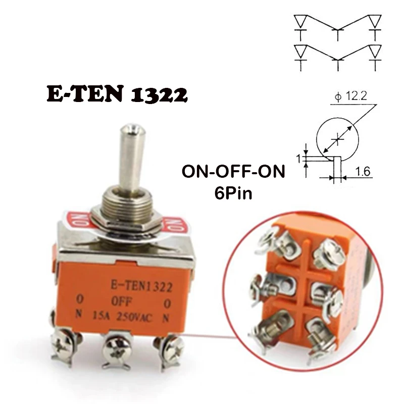 10PCS Toggle Switch 15A 250V 2/3/4/6 Pin 2/3 Positions Terminal ON-OFF ON-ON  ON-OFF-ON 1121 1021 1321 1322 rocker switch