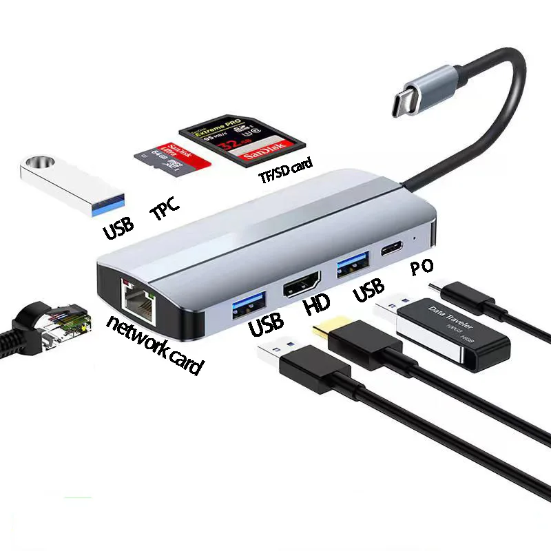 

Eight In One Docking Station Typec Usbhub Is Suitable For Apple MacBook Expansion Screen Casting Game Entertainment Multifunctio
