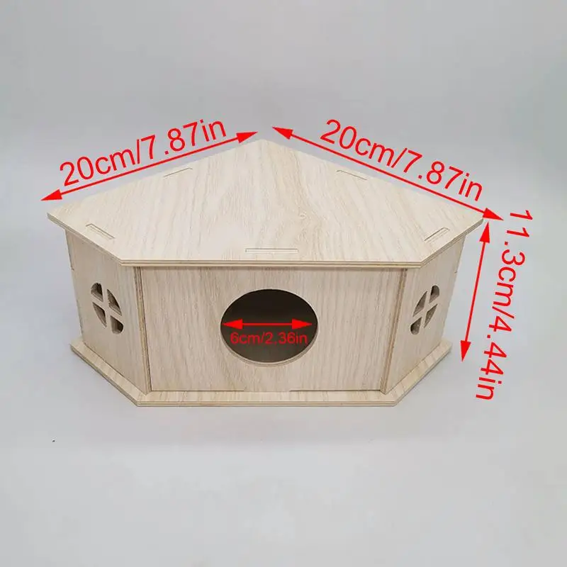 Wooden Hamster House Deluxe Hamster House and Habitat Wooden Hide Hut Playground Small Animal Habitat Sturdy Natural Pet