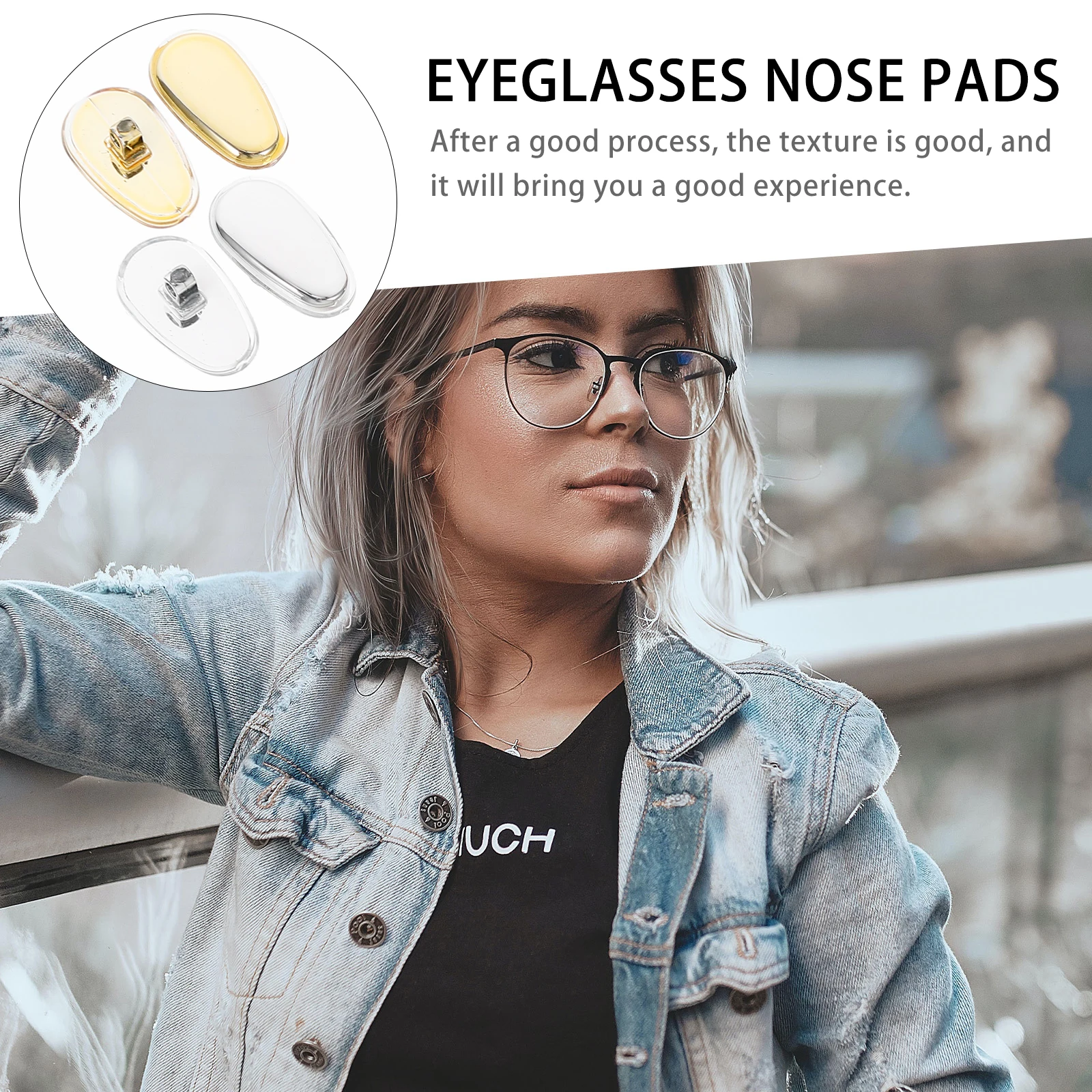 

16 Pairs Eyeglass Nose Pads 8 Gold 8 Silver Anti Slip Silicone Metal Replacement Accessories for Glasses Sunglasses