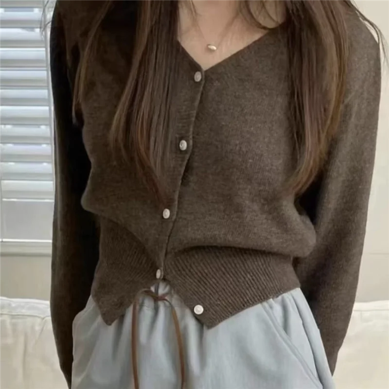 

Ort Вязаный открытый кардиган Long Sve Base Layer Осень-Весна Sle Женский модный свитер Jaet Многослойный топ