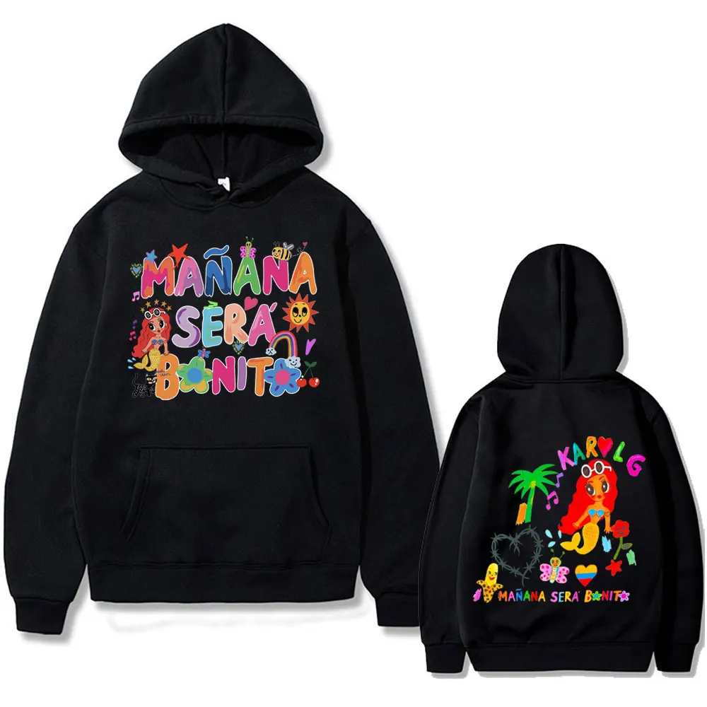 

Singer Karol G Manana Sera Bichota Print Hoodie Men Women Fashion Aesthetic Oversized Sweatshirt Male Casual Hoodies Streetwear