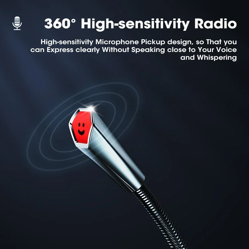 ميكروفون سلكي 3.5 ملم مع مكبرات صوت عالية للكمبيوتر المحمول التوصيل والتشغيل بث الصوت الواضح لاجتماعات الويب وتسجيل خطاب الاستوديو