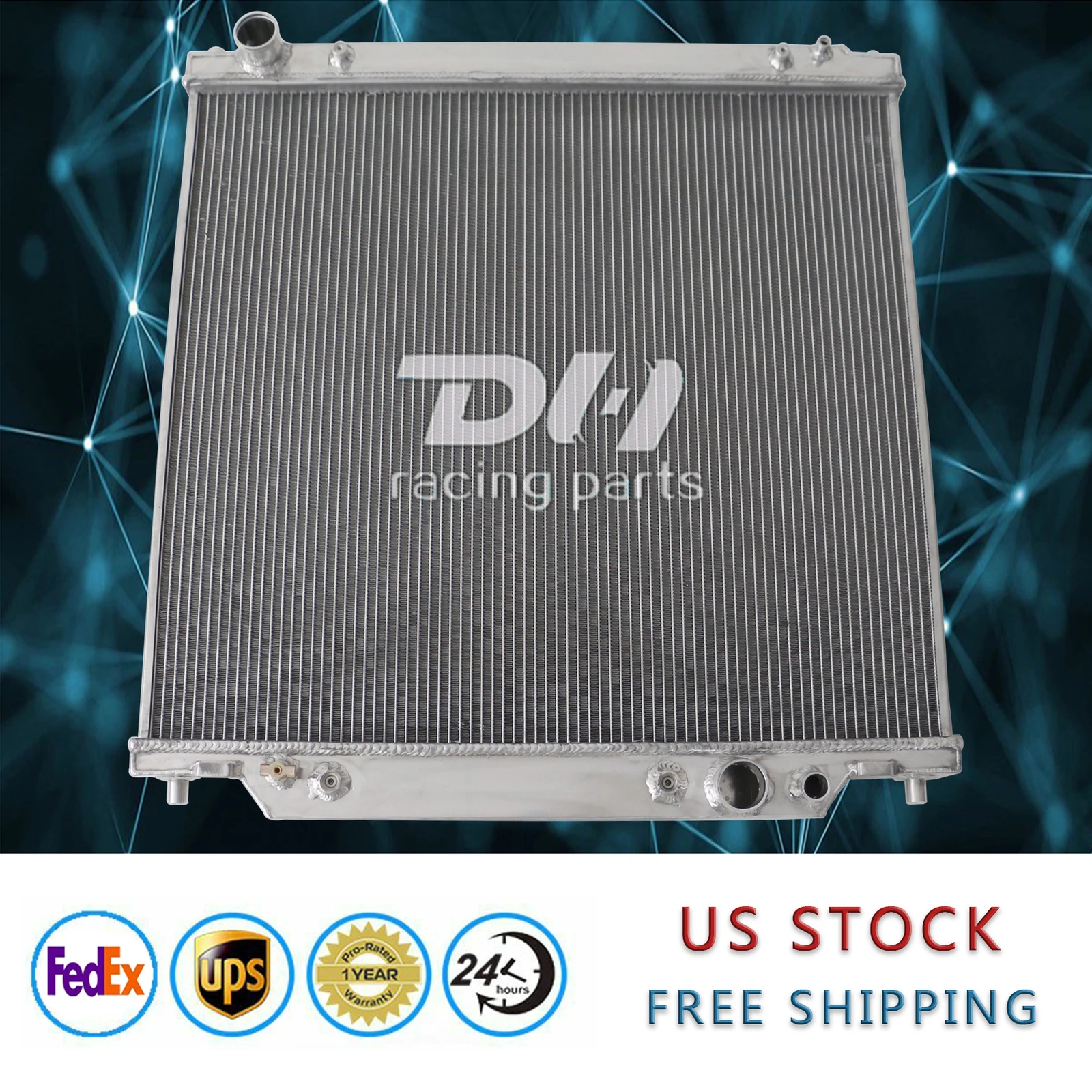 DH صالح فورد F250 F350 F450 F550 6.8/7.3L AT/MT 1999-2005 أداة 4 صفوف مشعاع ألومنيوم