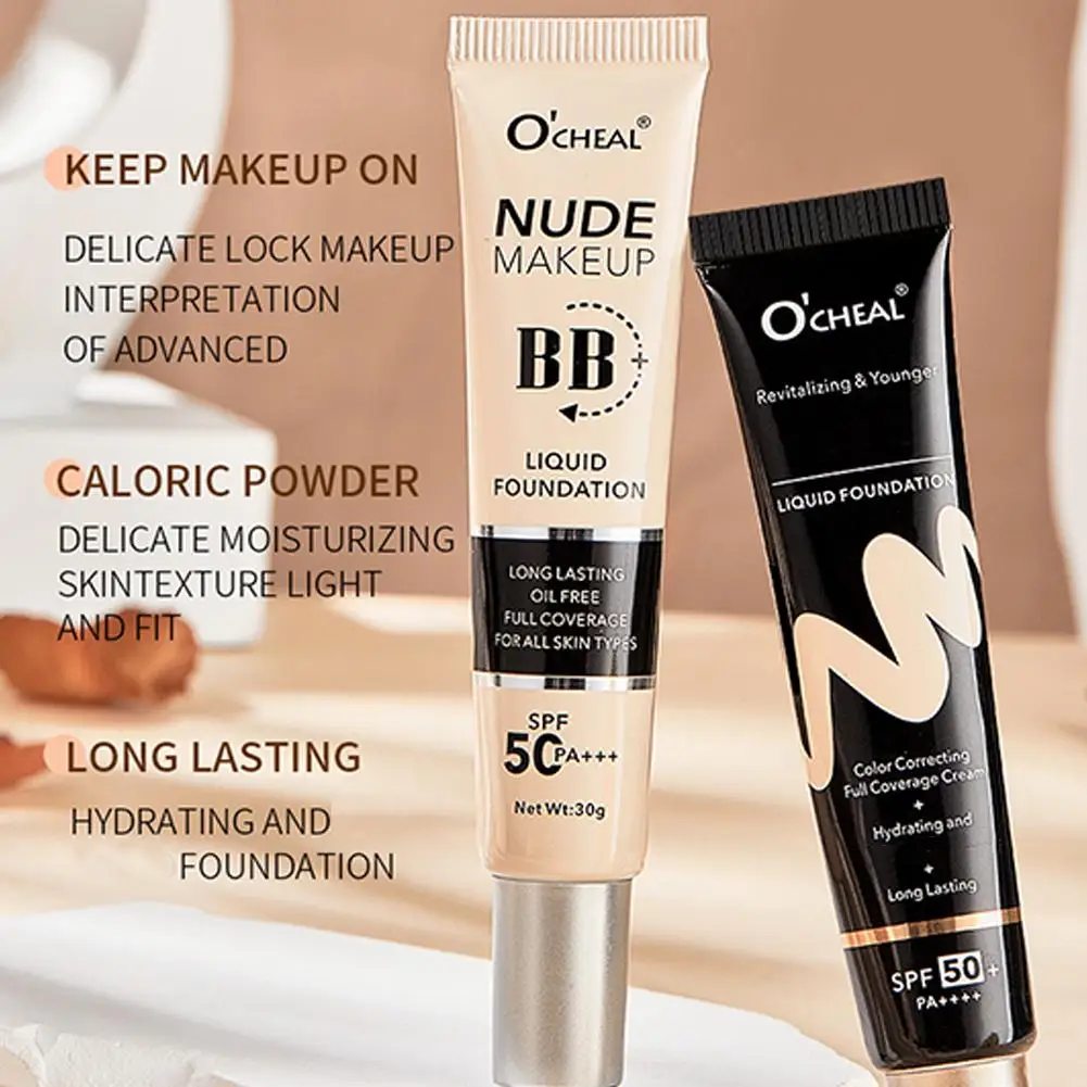 Wasserdichte Öl kontrolle BB Creme Foundation dauerhafte aufhellende Haut feuchtigkeit spendende Abdeckung Augenringe Gesicht Primer Concealer Make-up