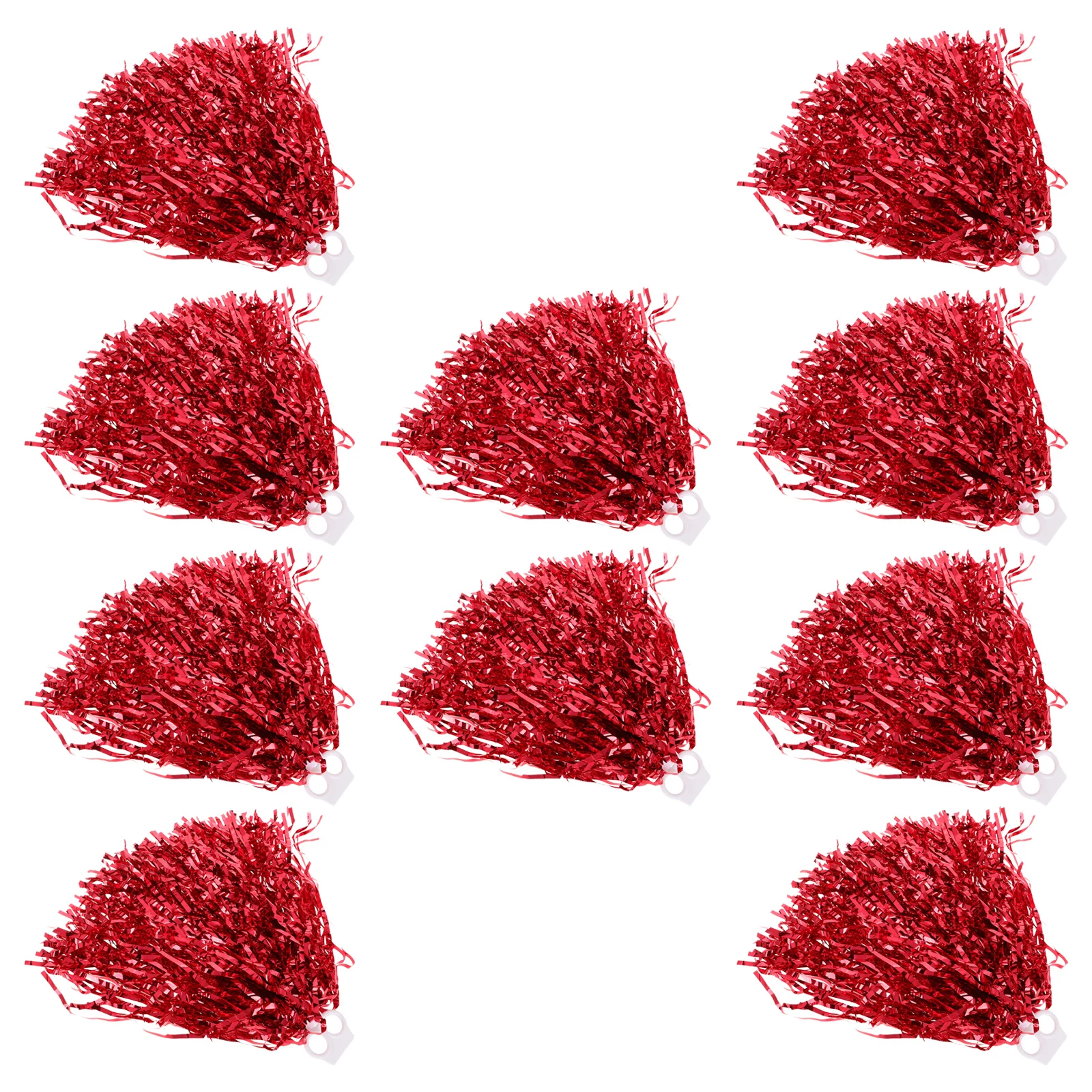 

10 Pcs Cheerleading Pom Poms PVC Durable Grip Bright Colors School Dance Sports Events Celebration Square Dancing Props