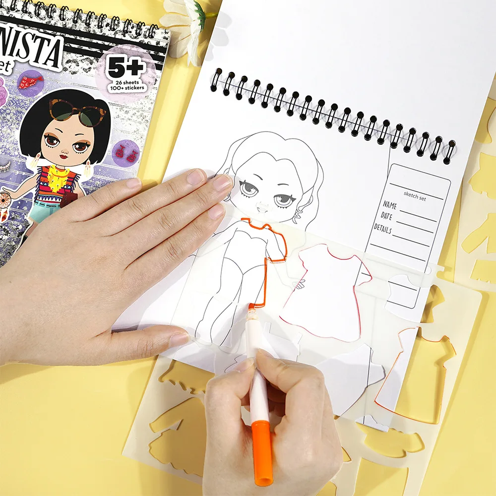 Bview Art Girls Fashion Design Sticker Kit: 100+ Stickers & Coloring Pages for Aspiring Young Designers