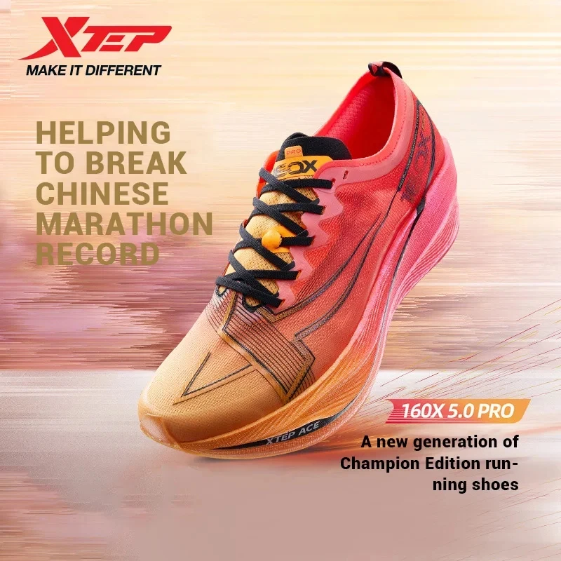 

Xtep 160X 5.0 Pro кроссовки мужские с карбоновой пластиной профессиональная спортивная обувь для марафона PB удобные нескользящие кроссовки 977319110039