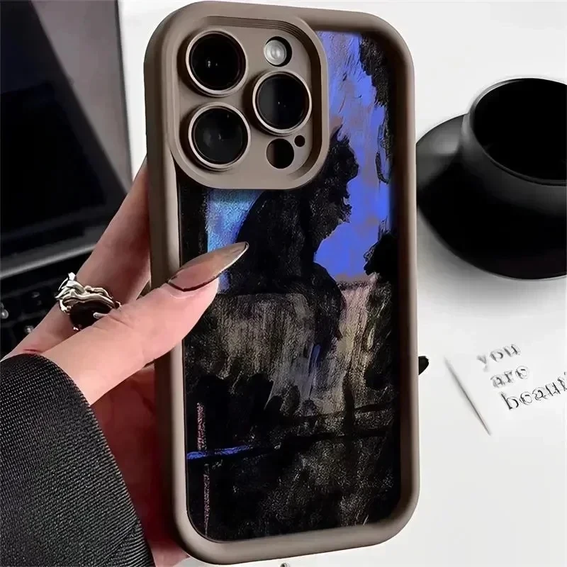 Ciemny kot duch miękki futerał na Samsung Galaxy S23 S22 S24 Plus S22Ultra S20 Lite FE A14 A23 A32 A33 A51 A53 A54 5G S23 Ultra pokrowiec