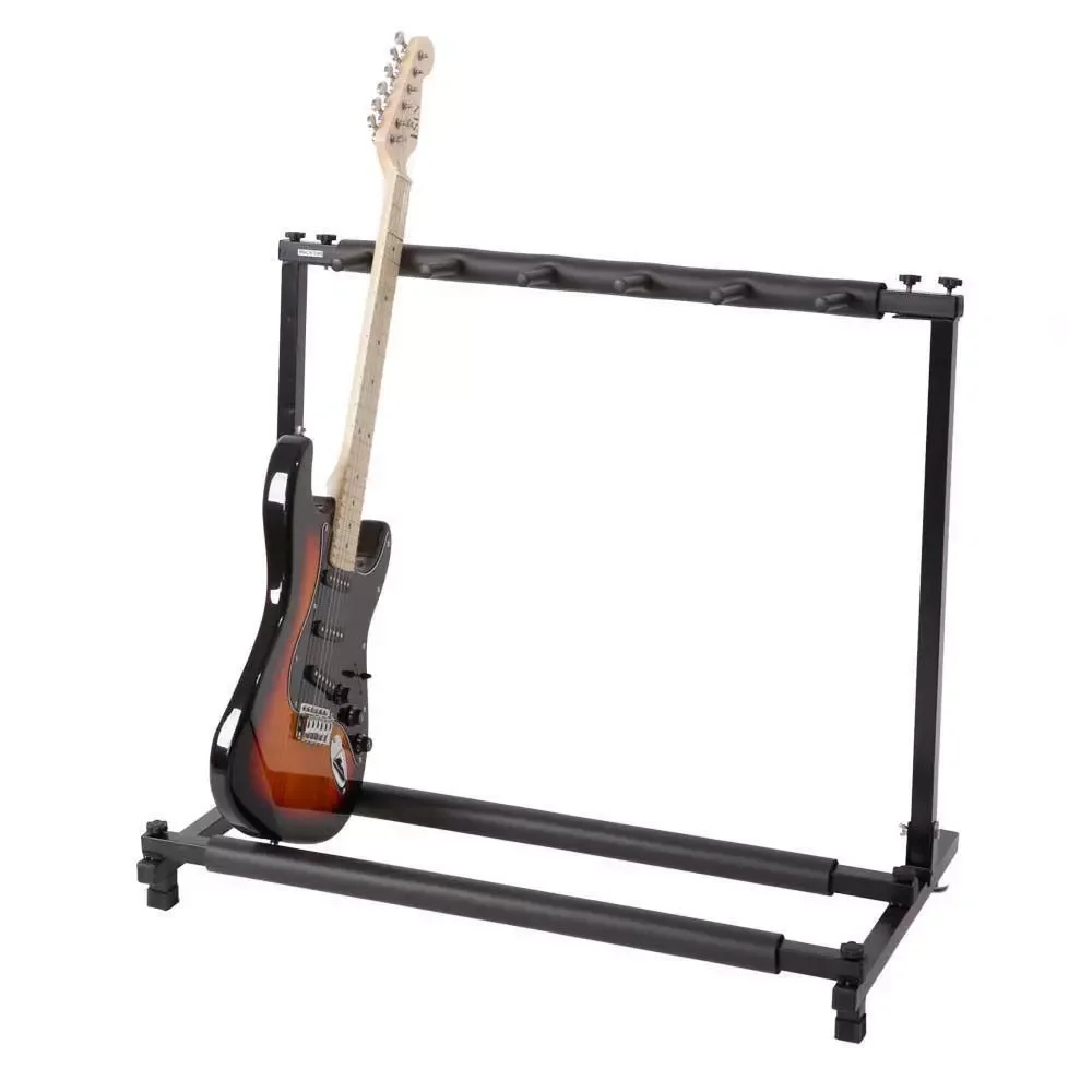 5 Five Multiple Guitar Bass Stand Holder Stage Folding Rack