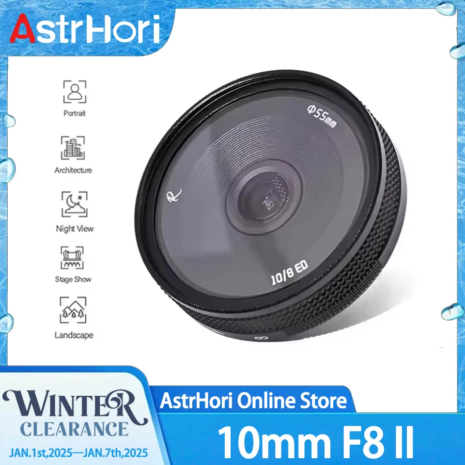 AstrHori 10mm F8 II APS-C Fisheye Lens for Lanscape compatible with Sony NEX-3R Olympus G5 Fuji X-T1 X-T10