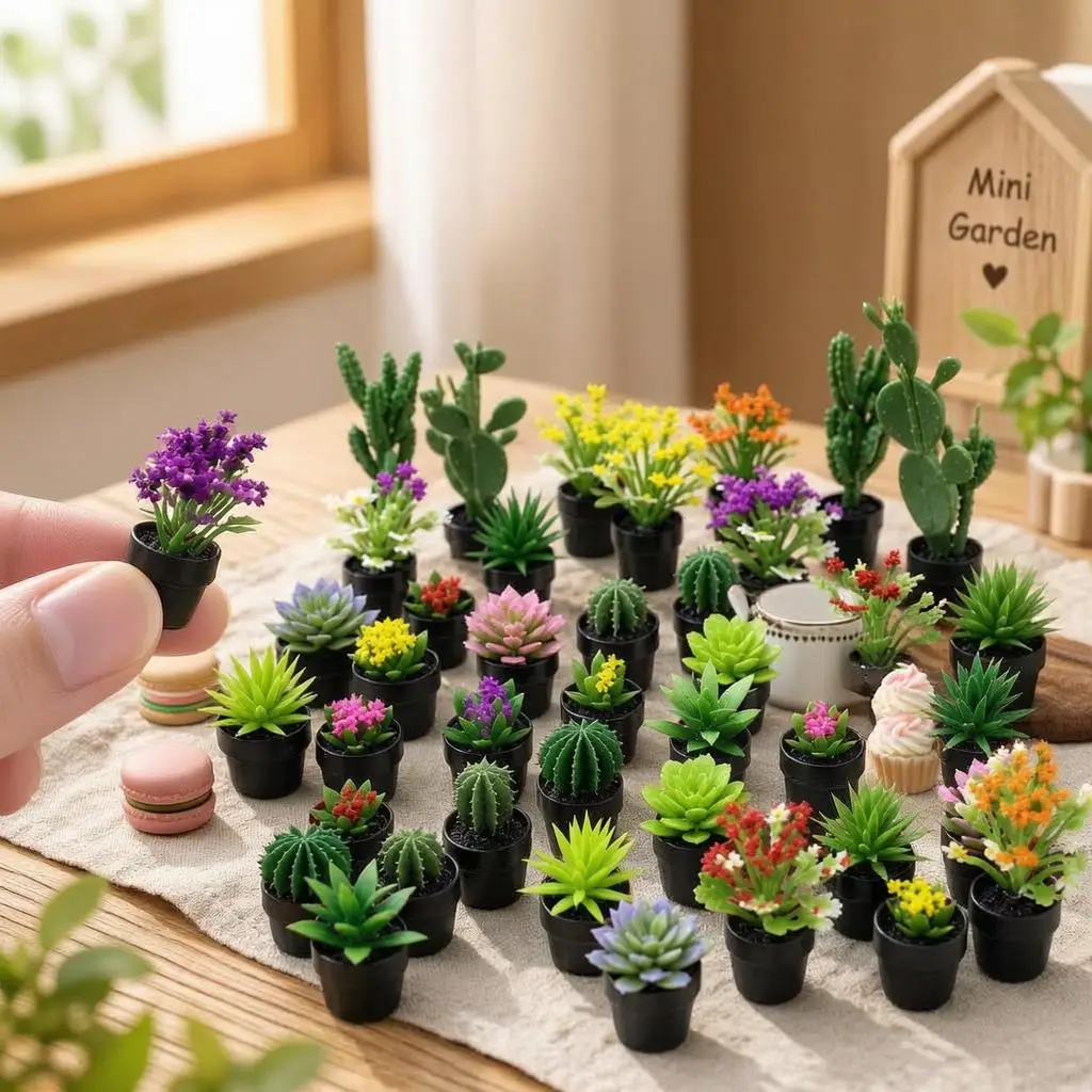 8 ชิ้น ต้นไม้กระถางพลาสติกจิ๋ว - Echeveria Succulent บทวิจารณ์และราคา