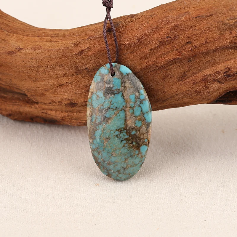 

Натуральные бирюзовые овальные бусины-подвески для изготовления украшений, бусины из натуральных камней ручной работы 32*18*5 мм 4 г.