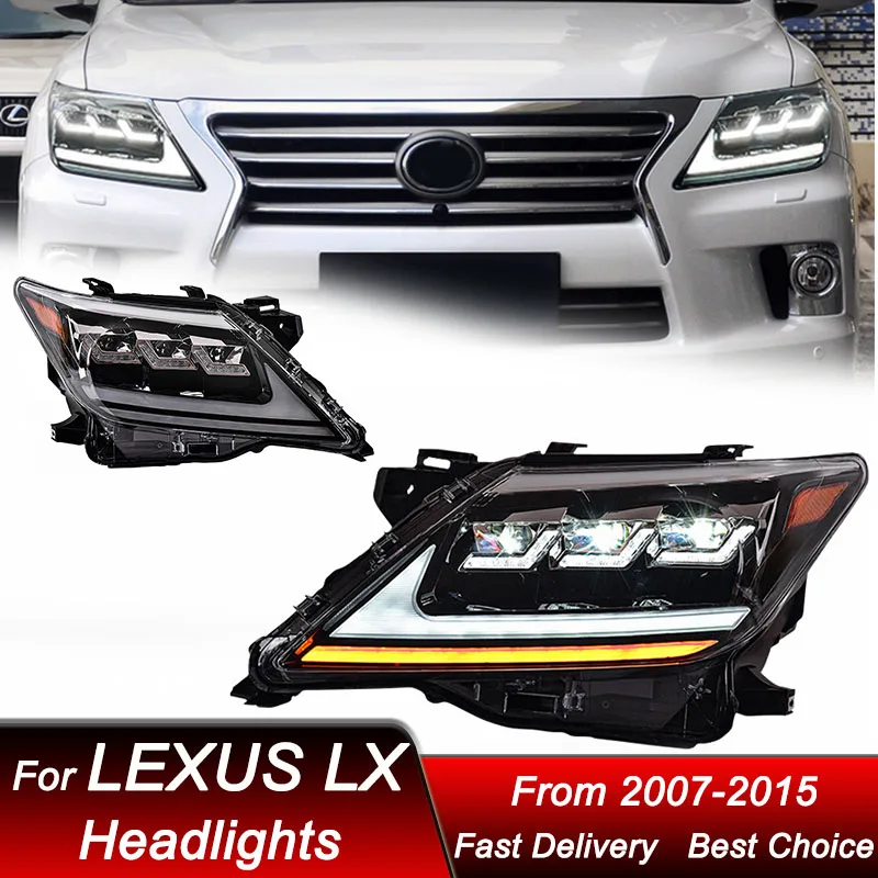 

Car Headlights For Lexus LX LX570 07-15 full LED new style Headlamp Assembly Upgrade Projector Lens Accessories Kit