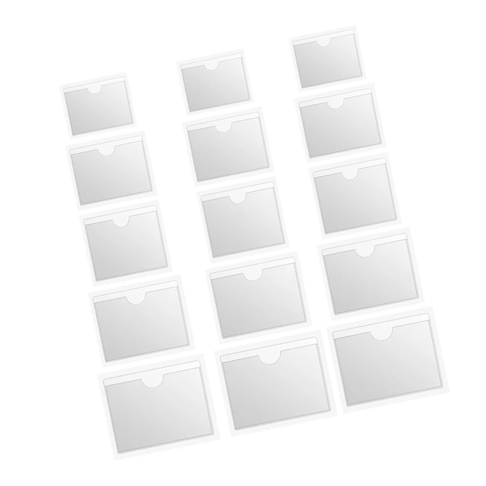 50Pcs Clear Label Pockets Self Adhesive Transparent Film for Cardboard Boxes Packaging Labels Shipping Organizers Index Sleeve
