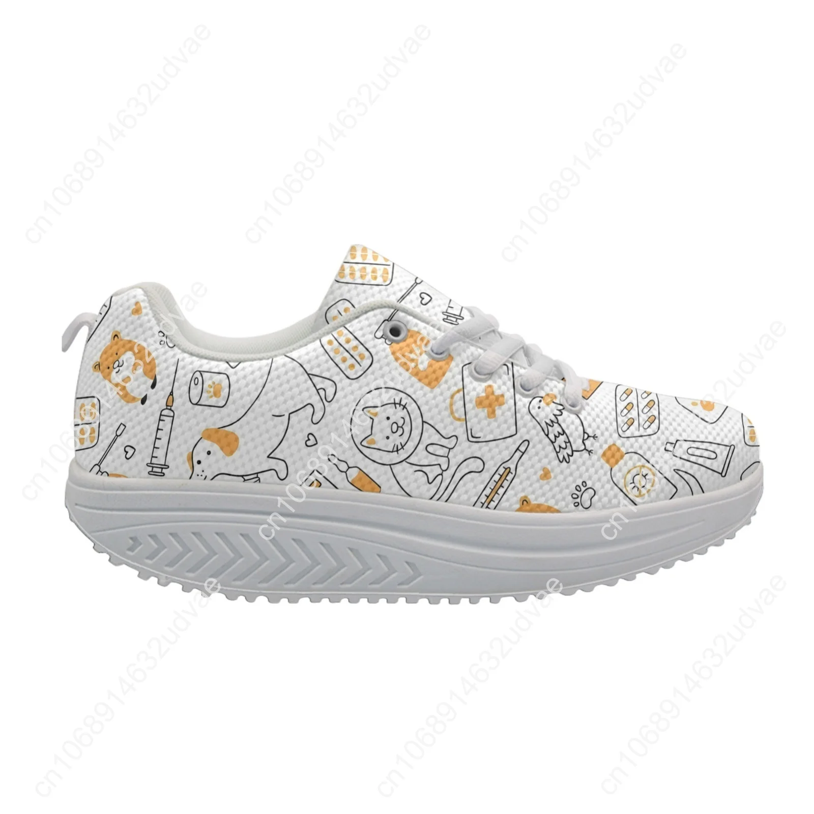 Pet Medical Designer Platform Sneakers For Women Cartoon Animal Medical Shake Shoes Girls Height Increasing Shoes