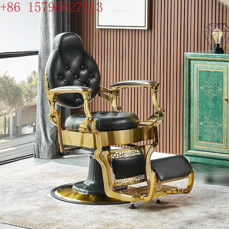 

Ретро мужское кресло для стрижки с масляной головкой, подъемник для волос и кресло с откидной спинкой