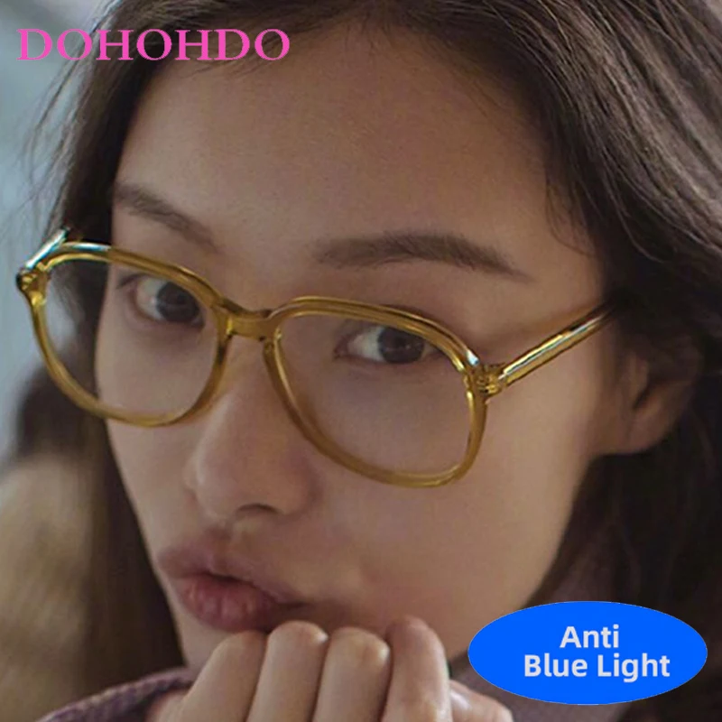 

Vintage Oversized Square Frame Designer Brand Glasses Woman Men Computer For Office Work Anti-Blue Light Optical Eyeglasses Очки