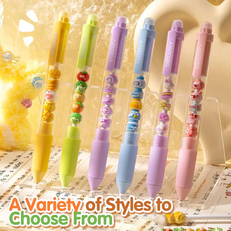 

Ручка-стиралка: нейтральная шариковая ручка для третьего класса, легко стираемая, с мультяшным дизайном, кристально-синяя, с термостираемым ластиком