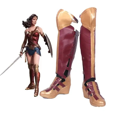 Wonder Woman Cosplay Skor Over-the-knee Stövlar Halloween Maskerad Karneval Uppträdande Fest Kostym Rekvisita 10 best sales Wonder Woman-stövlar - №4